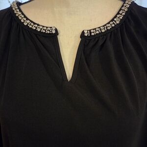 Liz CLAIBORNE CAREER 3X Embellished Black Women's Top HOLIDAY, EVENT, FORMAL top